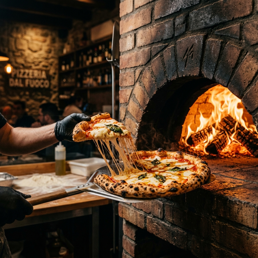 Pizza nướng lò củi